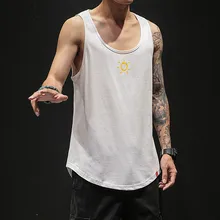 Летний Стиль в японском стиле, свободный и большой размер, повседневный мужской жилет, u-образный воротник, без рукавов, спортивный жилет