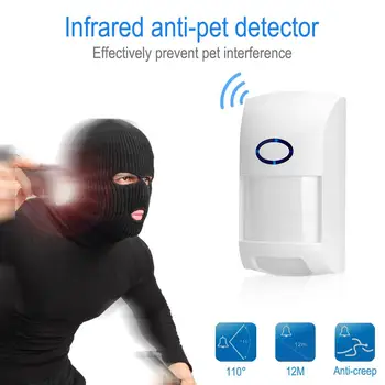 

CT60M Wireless Alarm Infrared Detector Anti-Pet PIR Human Sensor Detector With long Detect Distance