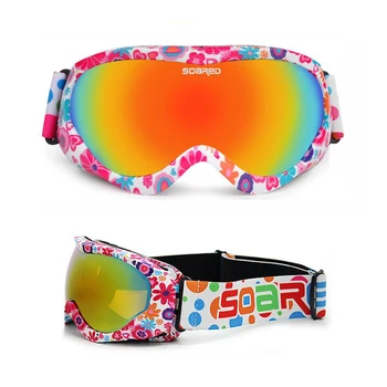 

Kids Ski Goggles Double Layers Anti-fog Winter Eyewear Windproof Glasses Skiing Snow Boys Girls Snowboard Goggles for 8-14 years