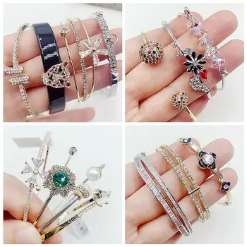 

30 Pcs/lot fashion women classical alloy zircon bangles lot luxury women alloy bangles jewelry wholesale 1030-89
