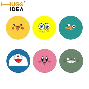 

HUGSIDEA Cartoon Smiley Face Table Cup Pads Hot proof Mat for Drink Cup Janpnese Anime Coasters Coffee Heat Resistant Mats Pad
