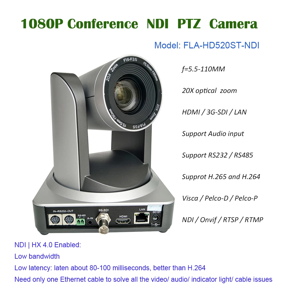 Новинка 2020 1080P60 Full HD 20x Zoom PTZ NDI камера HDMI SDI IP для видео конференц-системы |