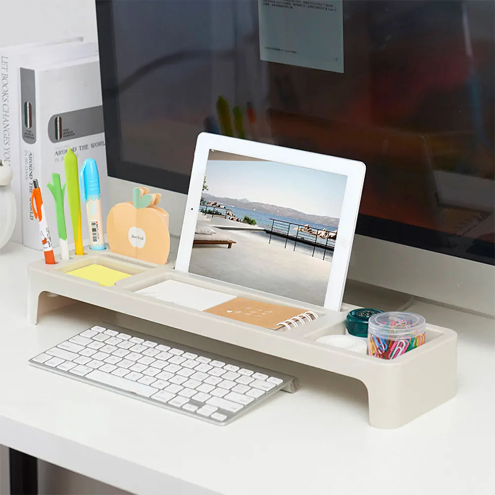 

Multifunction Desktop Computer Keyboard Storage Shelf Space Saving Office Table Holders Stationery Home Office Accessories