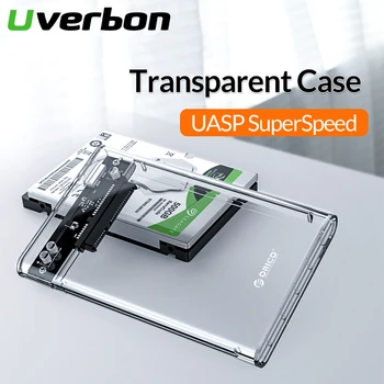 

2.5 inch Transparent USB3.0 to Sata 3.0 HDD Case Tool Free 5 Gbps Support 2TB UASP Protocol Hard Drive Enclosure SSD BOX