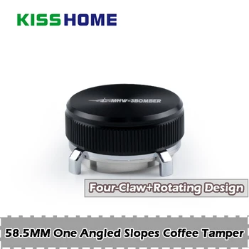 

NEW 58.5mm Coffee Espresso Tamper 304 Stainless Steel One Angled Slopes Base Powder Hammer Distribution Accessories