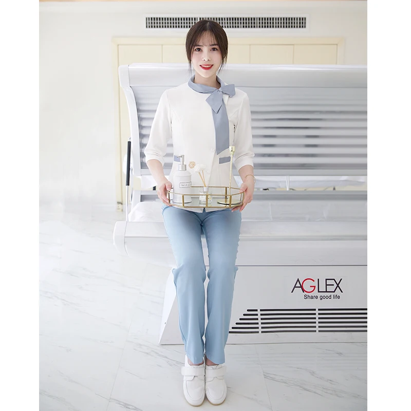 Cosmetologist work clothes spring and summer new temperament SPA health club set