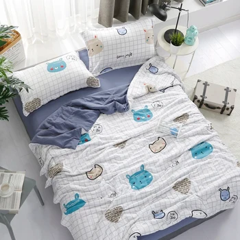 

1PCS Duvet Cover 150*200cm Bedding Quilt Printed Grid Type White Blanket Comforter Cover Printing Single Double Queen King Size