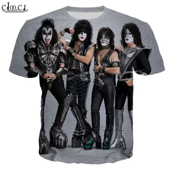 

CLOOCL Rock Metal Kiss Band 3D Print T Shirt Streetwear Men Women Fashion T-shirt Harajuku Boy Girl Shirts Homme Tshirt Tops