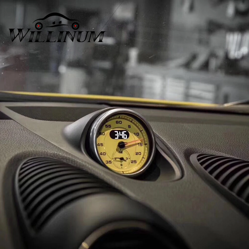 Car Console Dashboard Stopwatch For Porsche 718 Auto Inner Compass Central Central Clock Time