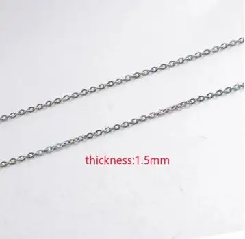 1.5mm thick Jaymaxi Радужное ожерелье цепочка из нержавеющей стали DIY Цепочка-ожерелье 1 мм 1,5 мм 2 мм толщина кабеля 10 шт./партия - Окраска металла: 1.5mm thick