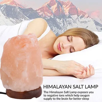 

ISHOWTIENDA Himalayan Salt Lamp Natural Crystal Natural Orange Rock Healing Ionizing Helps Relieve Fatigue Usb Colorful Lamp