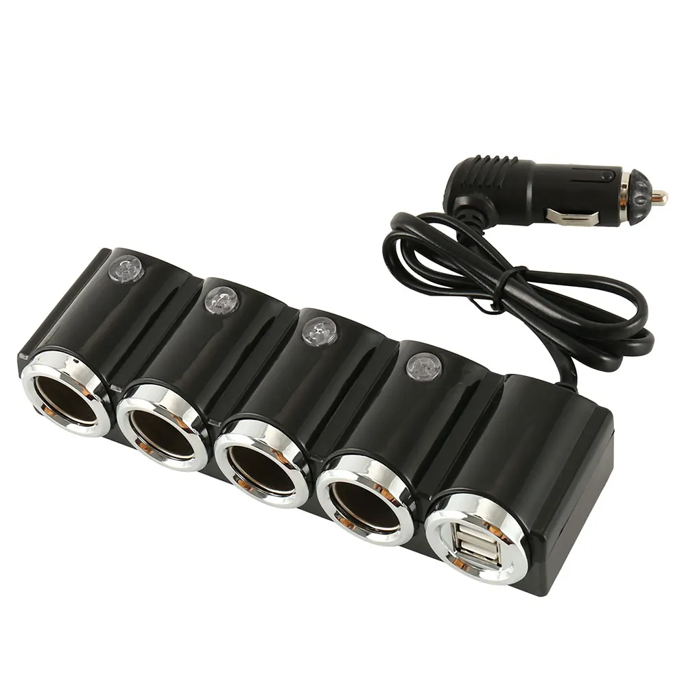 4 way 4 способа мульти разъем двойной USB зарядное устройство питания автомобильного прикуривателя Разветвитель Питания зарядное устройство адаптер зарядка два usb порта - Название цвета: 4 way