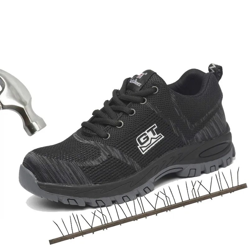 

Men Work Safety Boots Plus Size Unisex Outdoor Steel Toe Puncture Proof Protective Man Safety Shoes