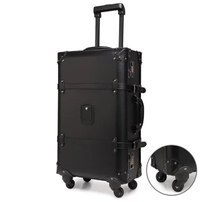 20 Rolling Luggage Ретро дизайн, высокое качество, 20/24 дюймов, крепкий и прочный чемодан на колесиках, для путешествий, водонепроницаемый чемодан на колесиках, Спиннер-бокс - Цвет: 20 Rolling Luggage