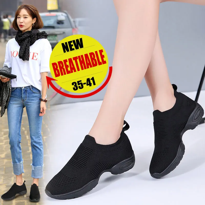 

New Mesh Women Vulcanize Shoes Breathable Women Sneakers Lightweight Casual Ladies Shoes Non-slip Dancing Shoes Zapatillas Mujer