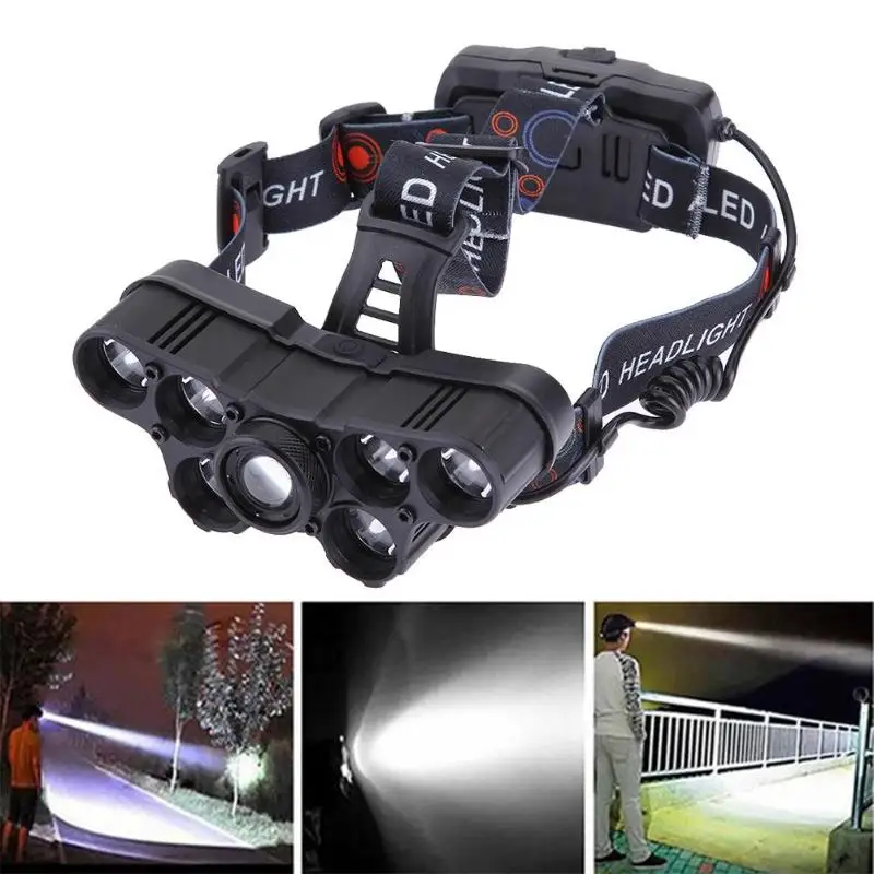 Usb зарядка Водонепроницаемый 7LED налобный фонарь Открытый Кемпинг Рыбалка Фара