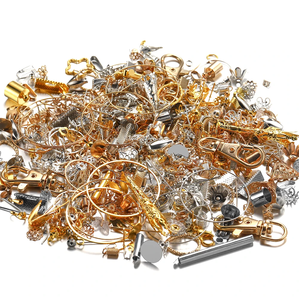

120g Value For Money Include Clasp Jump Rings Earrings Beads Caps For DIY Jewelry Making Findings Accessories Random Lucky Bag
