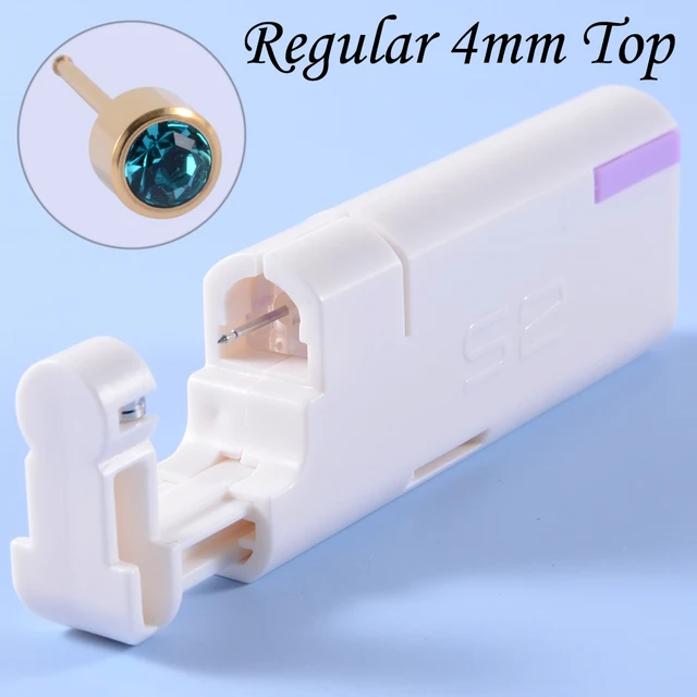 2PCS Ear Nail Gun Disposable Aseptic Household Ear Piercing Gun Portable Ear Piercing Gun Group Sterilized Ear Piercing Unit Pair Gold Blue