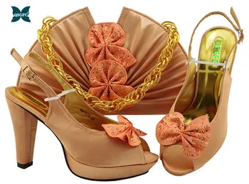 

2020 Newest Fashion Italian design shoe and bag set for the party of African shoe matching with new ladies shoes