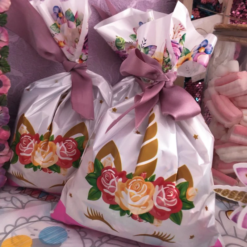 10 шт. подарочных пакетов Единорог вечерние поставки Baby Shower шар чашки салфетка