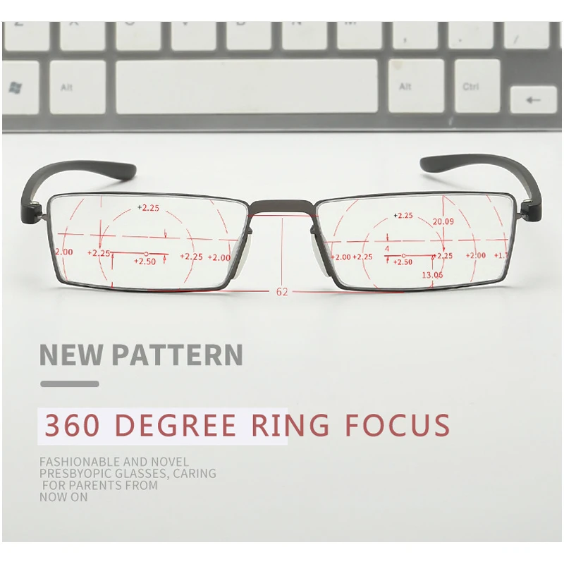 360 градусов кольцо фокусировка предотвращение и контроль интеллектуальная анти-синий свет двойной свет прогрессивные Регулируемые очки для чтения