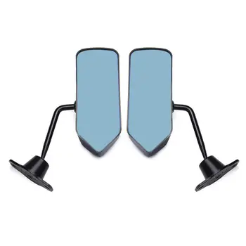 

Universal F1 Style Carbon Fiber Look Side Mirrors Bracket Cafe Racer Retro Solid