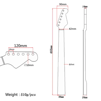 

Electric Guitar Neck 21 Fret Wooden Musical Instrument Replacement Accessories for Music Lover H7JP