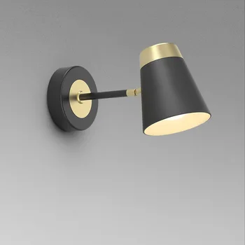 

Aisilan luxury wall light brushed black and golden wall lamp bedroom study LED fixture