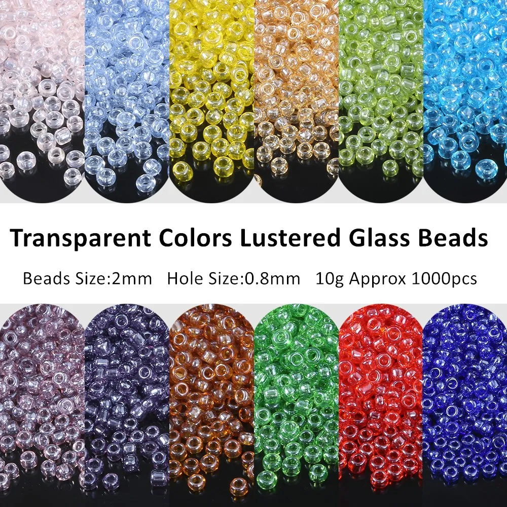 Approx.1000 2MM Czech Glass Seed Beads for Jewelry Making Handmade