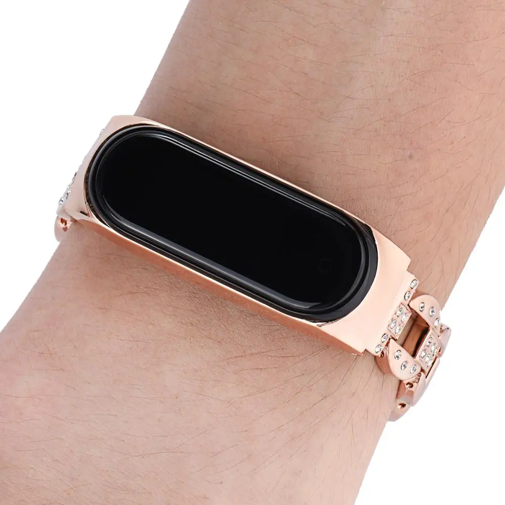 Ремешок для часов из нержавеющей стали для mi band 4 3, спортивный ремешок для часов mi 3, аксессуары для наручных часов, женский браслет