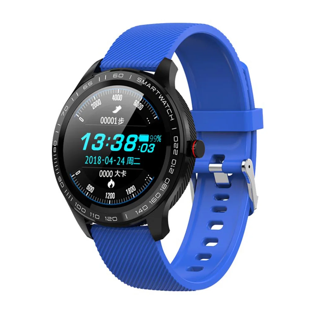 LEMFO Смарт часы ЭКГ Bluetooth сердечного ритма считывание уведомления полный сенсорный экран IP68 Водонепроницаемые спортивные Смарт-часы для мужчин и женщин - Цвет: blue silicone