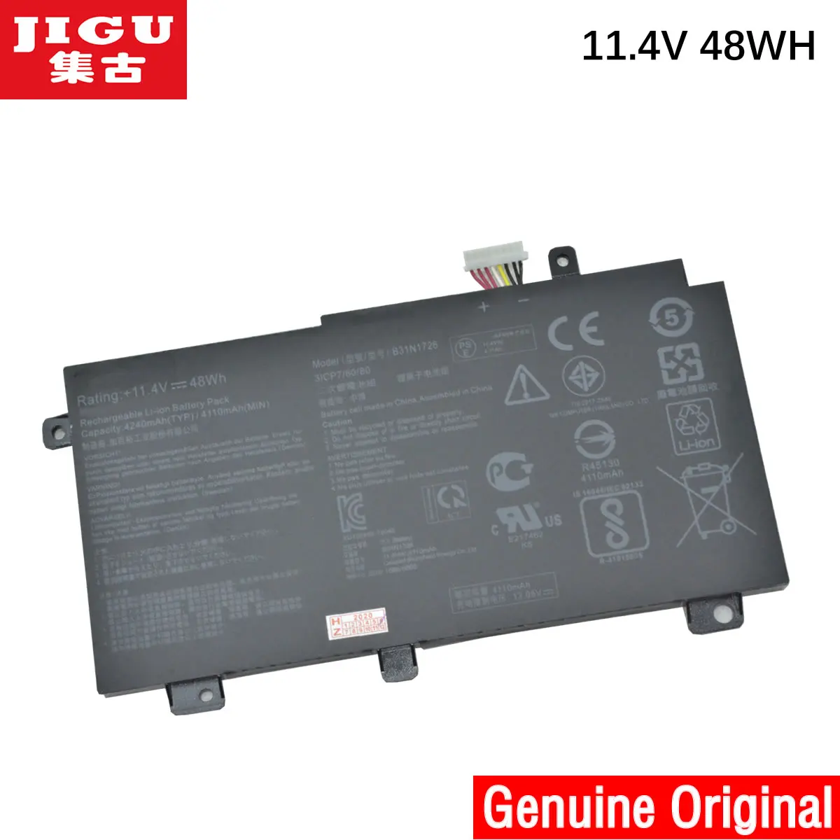 JIGU B31N1726 B31BN91 Оригинальный аккумулятор для ноутбука Asus FX504 FX86 FX80GM FX505GE FX505DT FX80GE PX505GE