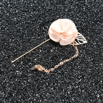 

12 pcs/lot 100% Handmade Wedding Accessories Lapel Pins Fashion Brand Solid Flower and Leaf Chain Boutonniere Corsage Party Gift
