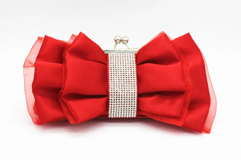 

Fashion Bow Rhinestone Dinner Bag Bride Hand Clutch Flower Women's Evening Bag Handbag