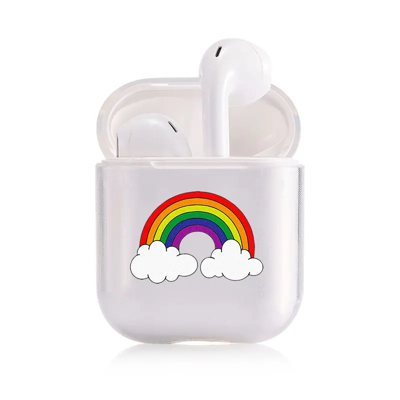 Милый чехол для Apple airpods чехол мультфильм Радуга Bluetooth наушники чехол для Airpods 1 2 Зарядка сумки наушники мягкий чехол - Цвет: I201370
