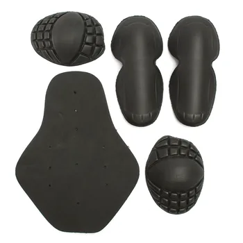 

5 Pcs/Set Black Motorcycle Riding Shoulders Elbows Back Chest Knee Protection Pads Racing Safety Hard Armour