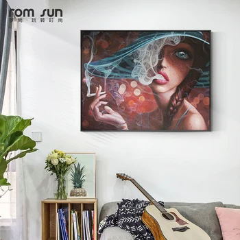 

Modern Cartoon Figure Canvas Painting Posters and Print girls vintage home Decor Wall Art Pictures For Living Room Bedroom Bar