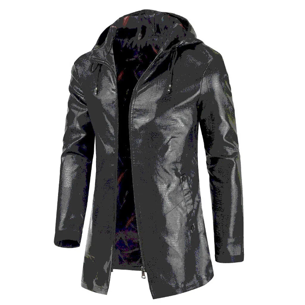 Сезон осень-зима; Для Мужчин's кожаная куртка мужская jaqueta де couro masculina дутая куртка с капюшоном длинная куртка с длинными рукавами для девочек;#3