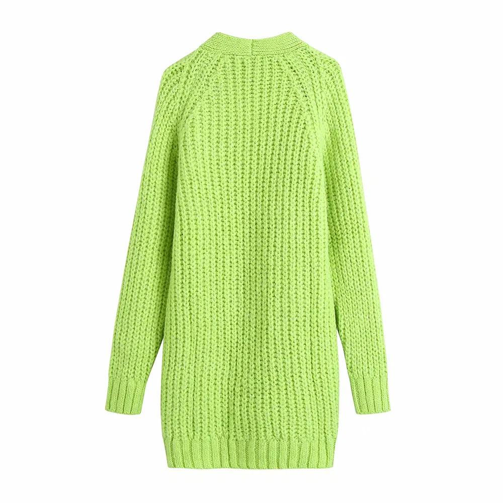 KPYTOMOA Women  Fashion Oversized Open Knit Cardigan Sweater Vintage Long Sleeve Ribbed Trims Female Outerwear Chic Tops red sweater