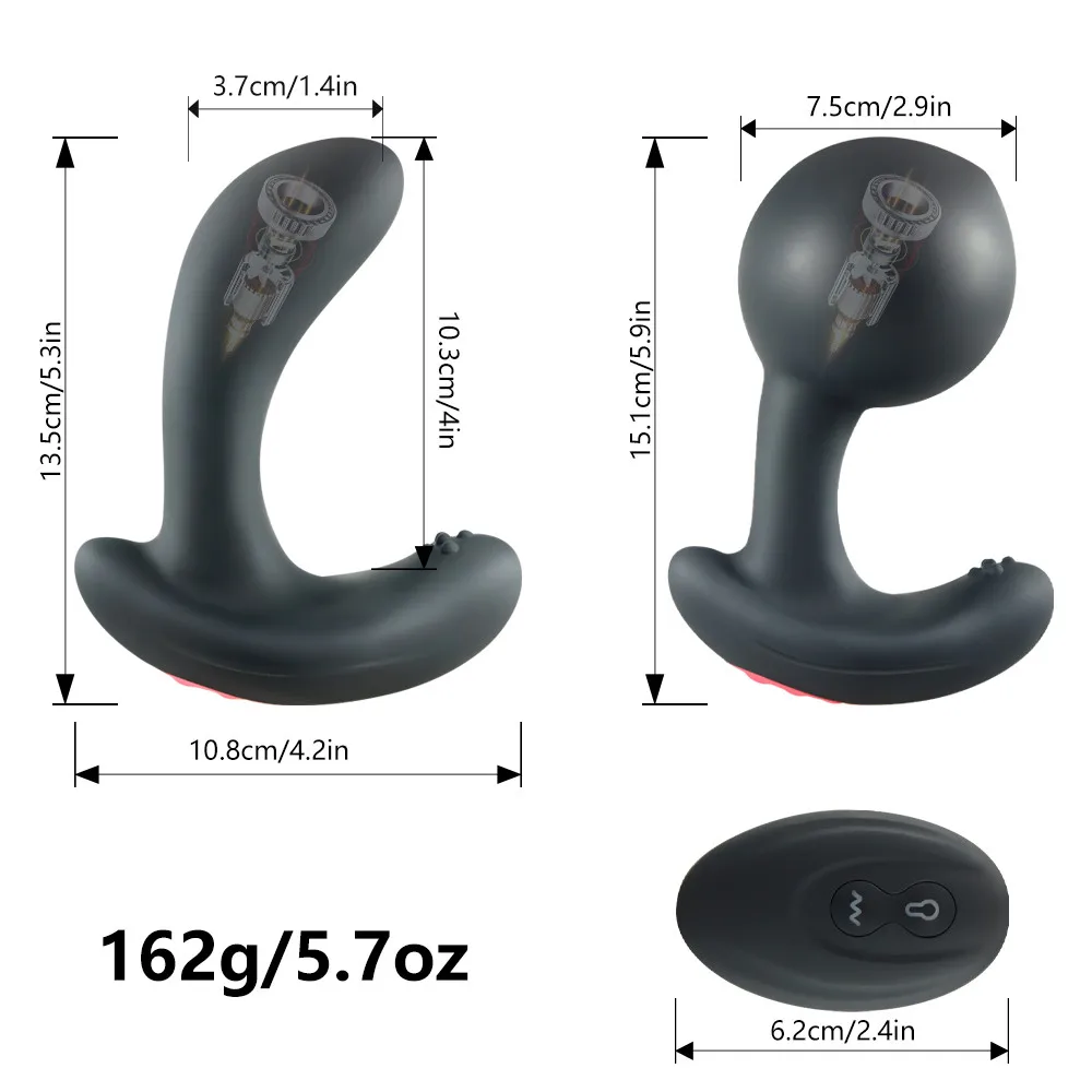Remote Control Anal Ball Butt Plug Dildo Vibrator Inflatable Huge Male Prostate Massager Big Expansion Gay Sex Toy For Women Men 4