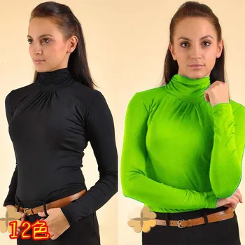 

Autumn And Winter Long Sleeve Wrinkle Slim Fit Versatile Long-sleeved T-shirt Solid Color T-shirt