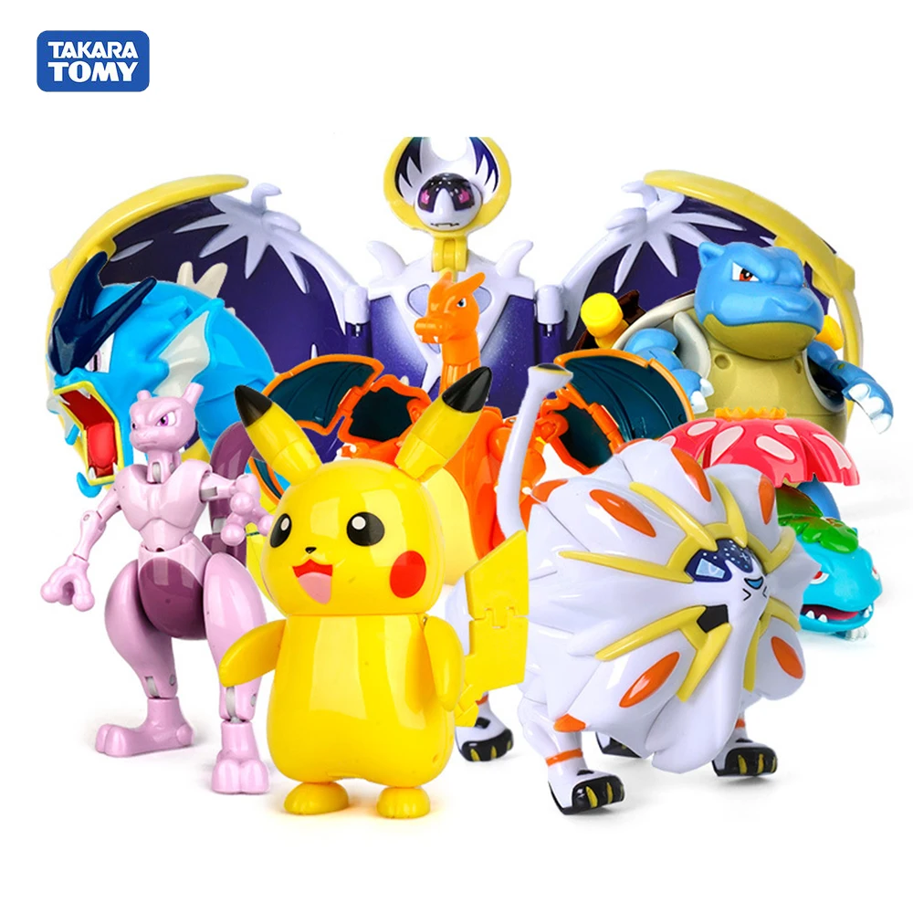 

Pokemon Deformation Pokeball Pocket Monster Action Figure Toys Transform Solgaleo Lunala Charizard Squirtle Model Gift For Kid