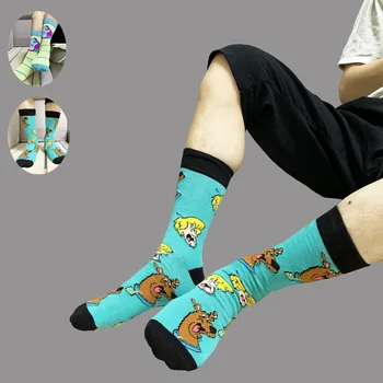 

High Socks Style Man Cotton Mens Sox Cartoon Dog Colorful Standard Sock Cartoon Soft Men Spring Autumn Classic for Men Socken