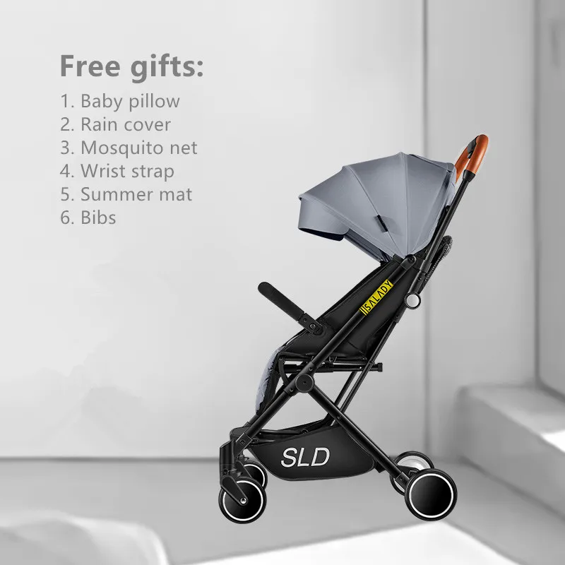  5.5Kg Lightweight Portable Folding Luxury Baby Strollers On Plane Hot Mom Baby Stroller Four Wheels