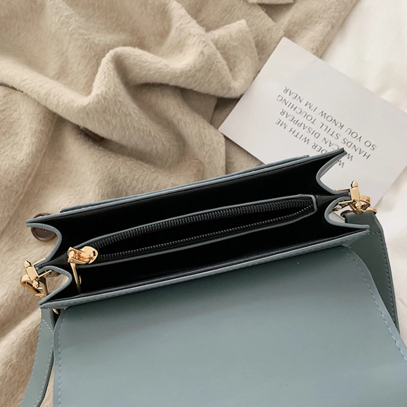  Fashion Woman Shoulder Bag PU Leather Youth Ladies Small Square Bag light Wild Simple Female Daily  - 4000100132467