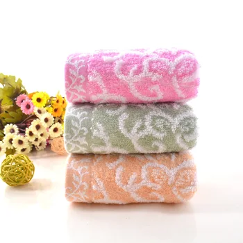 

Towel Bamboo Fabric Zero Twist Children Face Towel Super Soft Water-Absorbing CHILD'S Towel New Style Disordered Flower