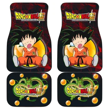 

Universal Fit Front/Rear Auto Floor Mats Cartoon Dragon Ball Z Goku Design 4 Pcs Full Set Car Carpet Floor Mats Anti Slip Rubber