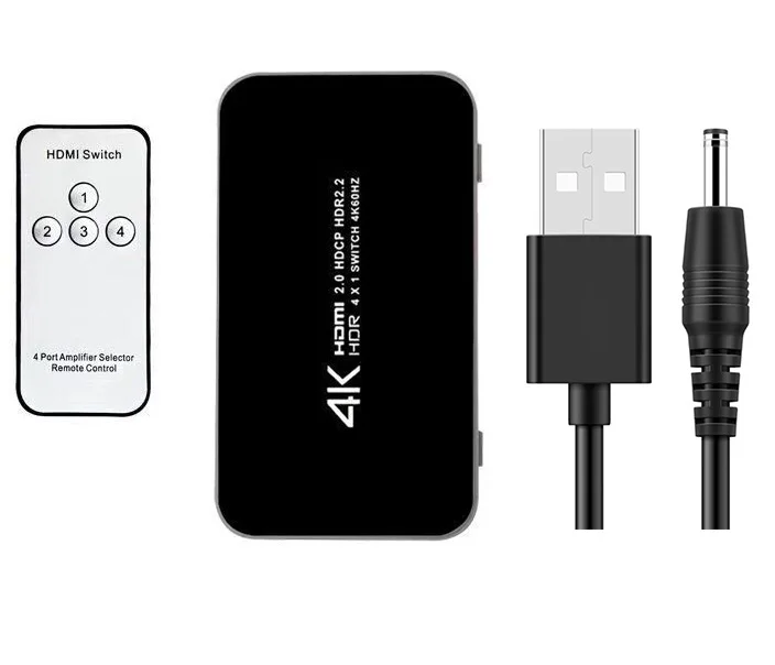 UHD HDMI 2,0 коммутатор 4K Коммутатор HDMI 4 в 1 выход 3840X2160 P/60 Гц HDCP 2,2 1080P Пульт дистанционного управления для PS4 pro DVD ноутбука ПК