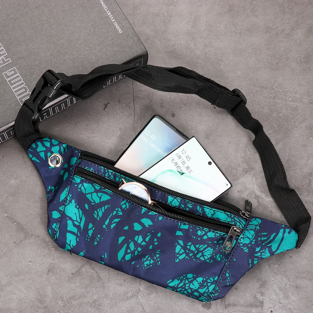 Pochete camuflada para viagem, pochete esportiva para dinheiro na cintura, casual e à prova d'água para meninos e meninas, 1 peça