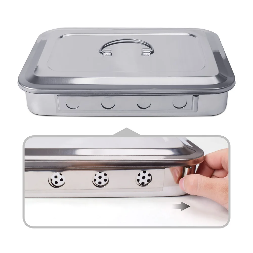 NailToolSterilizerBoxStainlessStellSterilizationTrayForTweezer